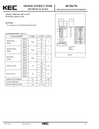 Datasheet BC557 manufacturer KEC